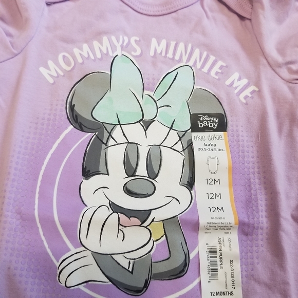 Disney baby Minnie Mouse lavender purple onesie size 12 mo NWT - Picture 9 of 12